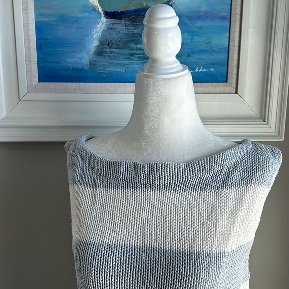 Vintage 90s Newport News Collection Sleeveless Y2K Striped Sweater Large - Picture 3 of 10